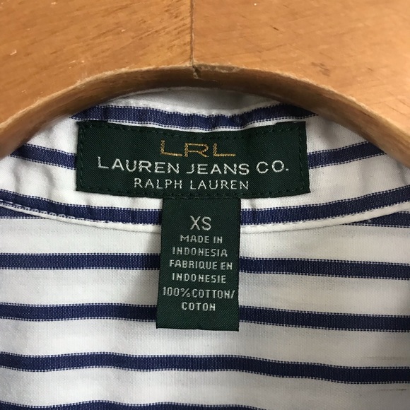 Ralph Lauren Jeans LRL pinstripe Button up blue - Picture 4 of 7